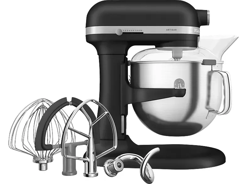 Preisvergleich Produktbild KITCHENAID 5KSM70SHXEBK Küchenmaschine Gusseisen Schwarz (Rührschüsselkapazität: 6,6 l, 375 Watt)