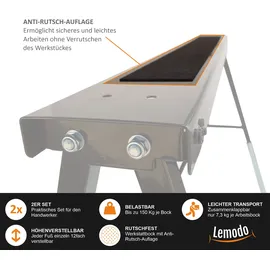 Lemodo Arbeitsbock Stahl schwarz höhenverstellbar 2er Set