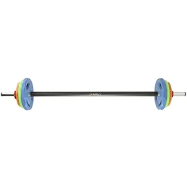 HMS Langhantel Pump-Training Fitness 20 kg schwarz/blau/grün