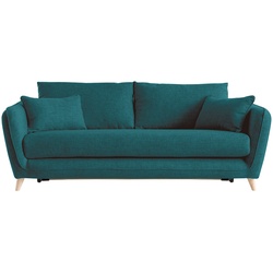 Sofa skandinavisch 3 Plätze pfauenblau CREEP