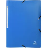 Exacompta Sammelmappe Opak 55082E A4 PP Gummizug 3Klappen blau