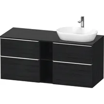 Duravit D-Neo Konsolenwaschtischunterbau wandhängend Eiche Schwarz Matt 1400x550x664 mm - DE4970R101 DE4970R10160000