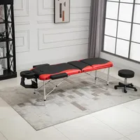 Homcom Massageliegen klappbar höhenverstellbarer Massagetisch Massagebett Aluminium Schaumstoff, Kunststoff