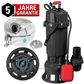 WALTER WERKZEUGE Schmutzwasserpumpe WWS-TP1500-B01 (Set, 5-tlg., inkl. Schlauch)