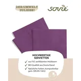 Mank Serviette in Aubergine aus Tissue, 3-lagig, 33 x 33 cm, 100 Stück,