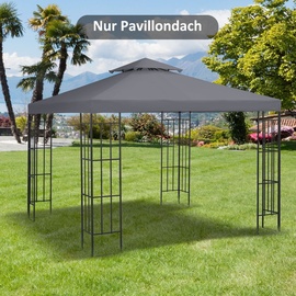 Outsunny Pavillondach für Metall-Gartenpavillone (Farbe: dunkelgrau