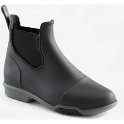 Reitstiefeletten 100 gummi Kinder schwarz/grau 32