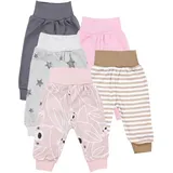 TupTam Pumphose Baby 5er Pack Unisex - Bequeme Baby Hose für Jungen und Mädchen aus Oeko-Tex Baumwolle, Farbe: Mädchen 7, Größe: 68 - 68