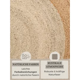 HANSE HOME Looma Juteteppich rund 200 x 200 cm Beige/Gold
