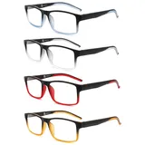 HEEYYOK 4 Pack Lesebrille Herren/Damen Blaulichtfilter,Leichte Lesebrille,Schicke Lesebrillen,Ausgefallenes Muster,Tolle Farben,Gut verarbeitet