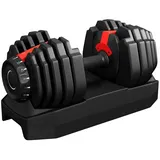 Yaheetech Hantel-Set 15-in-1 Kurzhantel mit einstellbaren Gewichtsstufen von 2,5 bis 24 kg, 1-Sekunde-Schnelleinstellung, für Zuhause & Fitnessstudio schwarz