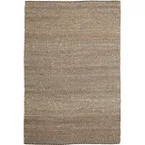 RugVista, Siri Jute, In & Outdoor Teppich, Kurzflor, 200 x 300 cm, Rechteckiger, Modern, Jute, Flur, Care & FAIR, Terrasse, Wohnzimmer, Outdoorteppich, Natural/Schwarz, Grau