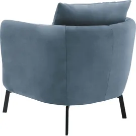 Schöner Wohnen Sessel "Pearl - 5 Jahre Hersteller-Garantie", blau (blaugrau), B:86cm H:68cm T:86cm, 100% Polyester, SCHÖNER WOHNEN-KOLLEKTION, Sessel, Maße (B/H/T): 86/68/86 cm, auch in Bouclé, Füße Metall