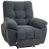 Homcom Relaxsessel Fernsehsessel mit Liegefunktion Massagesessel mit Vibration, Heizung, 8 Modi, tv Sessel mit Wandnahen Design, Fußteil, Seitentasche für