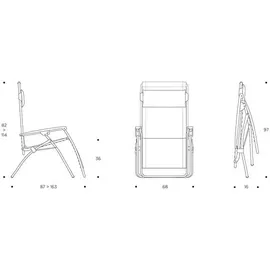 Lafuma R Clip Batyline Iso Relaxliege 68 x 87 x 114 cm etamine klappbar LFM4020-9267