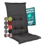 gardisun Gartenstuhlauflagen Hochlehner I Extra Dicke Sitzauflagen I Made in EU I Ideale Polsterauflagen für Hochlehner Gartenstuhl I Auflagen mit hoher Lichtechtheit I 6er Set I Anthrazit