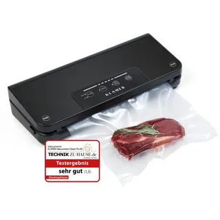 Klamer Vakuumierer Classic Pro 80 - Vakuumiergerät für trockene oder feuchte Lebensmittel und Sous Vide, inkl. Vakuumier-Beutel und Schlauch
