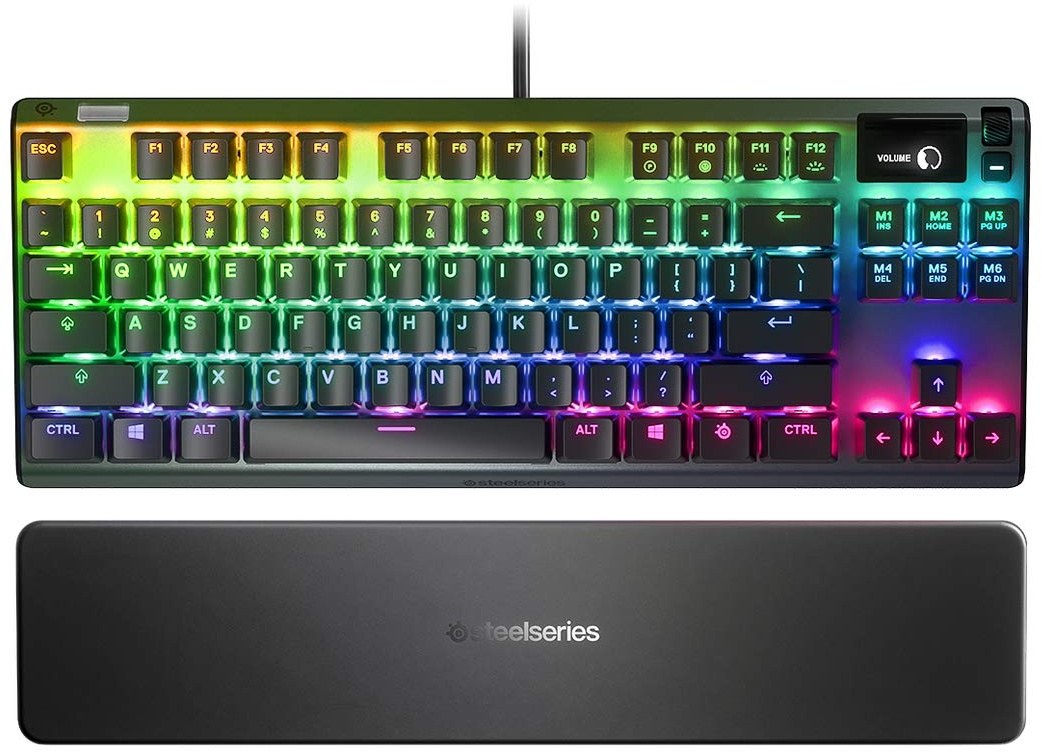 SteelSeries Apex 7 TKL - Mechanische Gaming-Tastatur – Kompakt (TKL) – OLED Smart Display – Rot Schalter – Deutsches (QWERTZ) Layout - Kompakt (TKL)