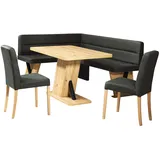 Home Affaire Eckbankgruppe »Laros Sitzgruppe, Eckbank, Stühle, Tisch«, (Set, 4tlg Set), perfekt für Küche, Esszimmer, Wohnzimmer, Bestseller, grau