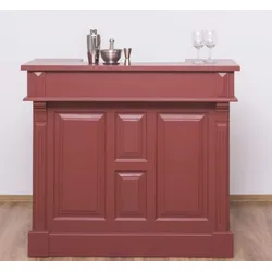 Casa Padrino Landhausstil Bar Theke Bordeauxrot 120 cm - Massive Bar Möbel