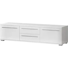 PLACES OF STYLE Lowboard PLACES OF STYLE "Piano TV-Kommode in Breite 165 oder 180 cm mit Soft-Close-Funktion", weiß (weiß hochglanz), B:165cm H:46,2cm T:45,2cm, Spanplatte, Sideboards, Lowboard, Hochglanz UV-lackiert, Br 180 cm mit versch. Tür- und Schubkastenmaße