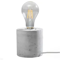 Tischlampe Salgado aus Beton grau E27 rund mit Schalter