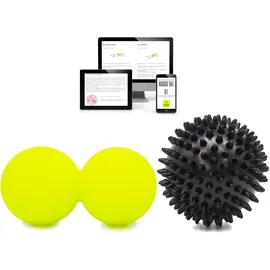 KALAHARI 4 wellness Massagebälle, Igelball, Duoball zur Faszientraining, Plantarfasziitis Einheitsfarbe 14 CM