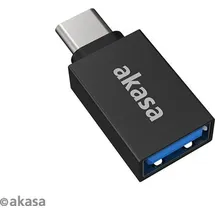 Akasa USB-C auf USB-A Adapter 2 m Schwarz
