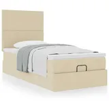 vidaXL Ottoman-Bett mit Matratze Creme 80x200 cm Stoff