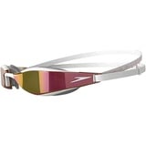 Speedo Unisex Erwachsene Fastskin Hyper Elite Mirror Schwimmbrille, Weiß/Oxidgrau/Roségold, One Size