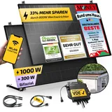 Solakon® 1000W Balkonkraftwerk mit Halterung (Gartenhaus) - 800W komplett Steckdose - neuester 800 Watt Wechselrichter - Solaranlage Komplettset - 500W bifaziale Solarmodule inkl. Zubehör