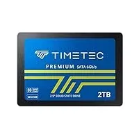 Timetec SSD 3D NAND QLC SATA III 6Gb/s 2,5 Zoll 7 mm (0,28 Zoll) Lesegeschwindigkeit bis zu 550 MB/s SLC Cache Performance Boost Internes Solid State Drive für PC Computer Desktop und Laptop (2TB)