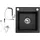 faizee home Belmondo 44 x 46 cm Einbaugranitspüle schwarz Handbetätigung 440 x 460 mm