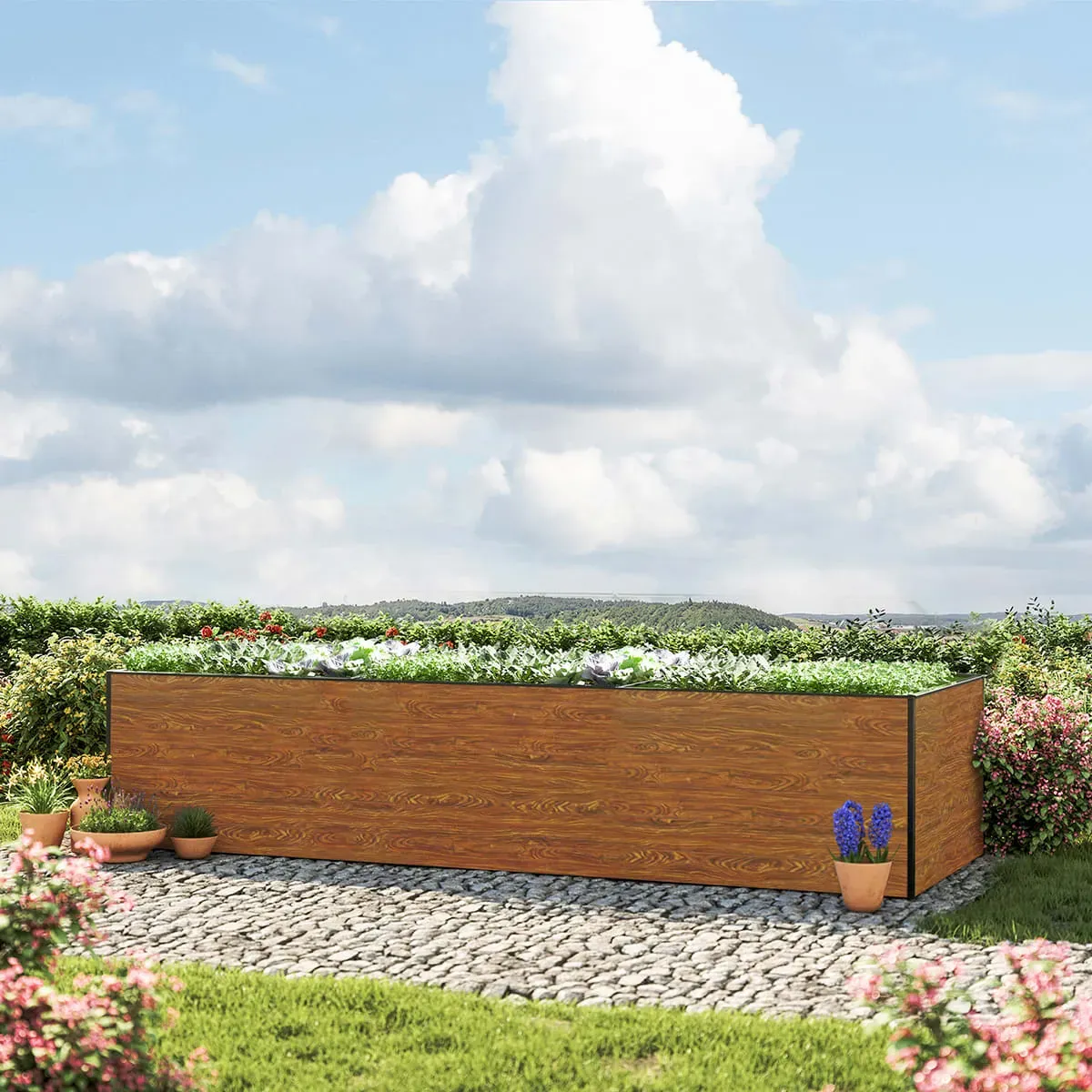 GFP Kingsize 119 x 351 x 77 cm Orto rialzato, look legno - (GFPV00394)