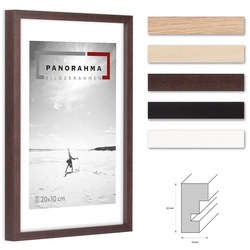 Panorahma Bilderrahmen Holz Bilderrahmen modern in fünf verschiedenen Farben mit Normalglas, für 1 Bilder, 1 Rahmen, Fotorahmen, echtes Glas braun
