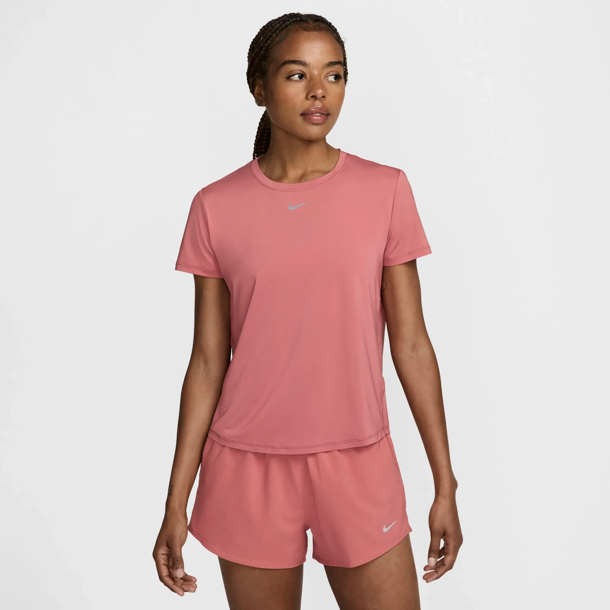 NIKE W NK ONE CLASSIC DF SS TOP CANYON PINK/BLACK L