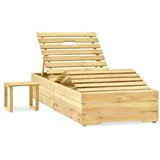 Gartenliege Sonnenliege Relaxliege Tisch Kiefernholz Imprägniert Holzliege DE