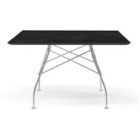 Kartell Glossy Marble Tisch quadratisch verchromt / Marmoroptik schwarz