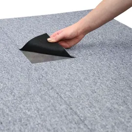 MonsterShop 20 Stück Teppichfliesen 50 x 50 cm Platingrau