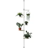 en.casa Blumenständer, Aero Teleskop Blumenregal 110-305cm, 8kg je Fach weiß