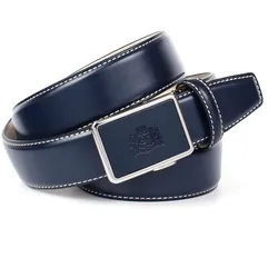 Ledergürtel ANTHONI CROWN, Damen, Gr. 100, blau, Leder, unifarben mit Farbeinsatz, Gürtel, mit Kontrast Stitching