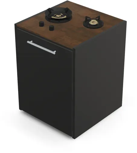 Brabura CT 60 Kochfeld - Iron Corten / Anthrazit / Silberner Griff