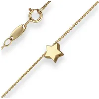 Schmuck Krone Goldkette Fantasiekette Stern aus 585 Gelbgold 42cm, Gold 585 goldfarben