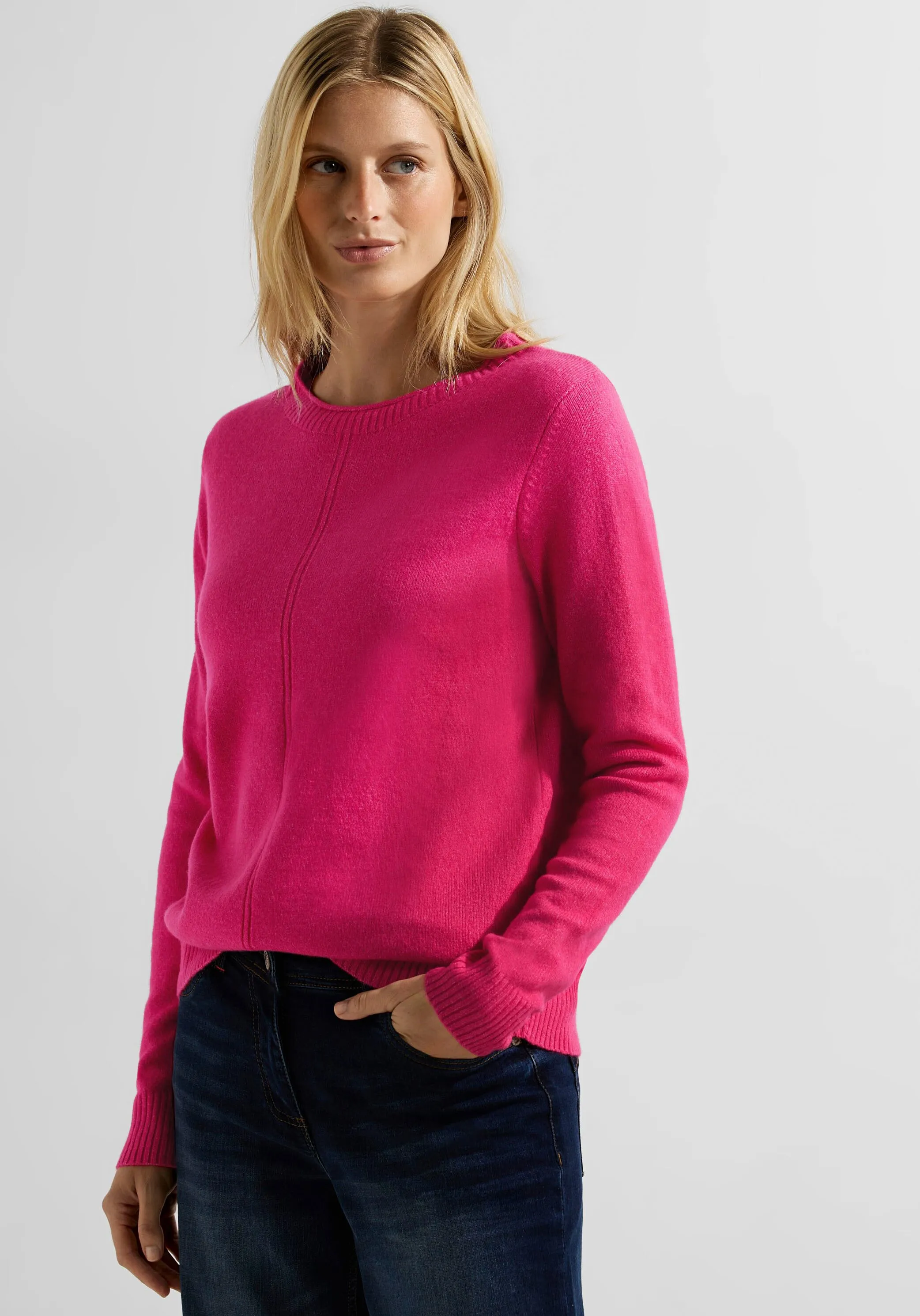 Cecil Strickpullover, mit Ziernähten Cecil cosy coral XXL (46)