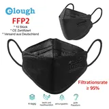 10x FFP2 Maske schwarz Mundschutz Atemschutzmaske 4D Fischform Maske Erwachsene