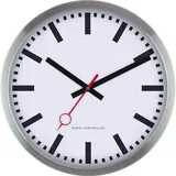 EUROTIME Funk Wanduhr 35 cm 59530-07 silber