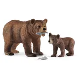 Schleich Wild Life Grizzlybär-Mutter mit Jungem 42473