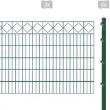 Arvotec Doppelstabmattenzaun ESSENTIAL 120 zum Einbetonieren "Karo" mit Zierleiste, (Set, 7-St), Zaunhöhe 120 cm, Zaunlänge 2 - 60 m grün 6 m x 120 cm
