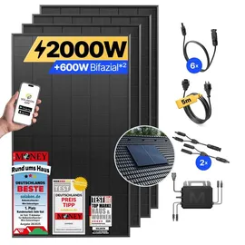 solakon Balkonkraftwerk onPower 2000W + Ziegeldach-Halterung Paarmontage