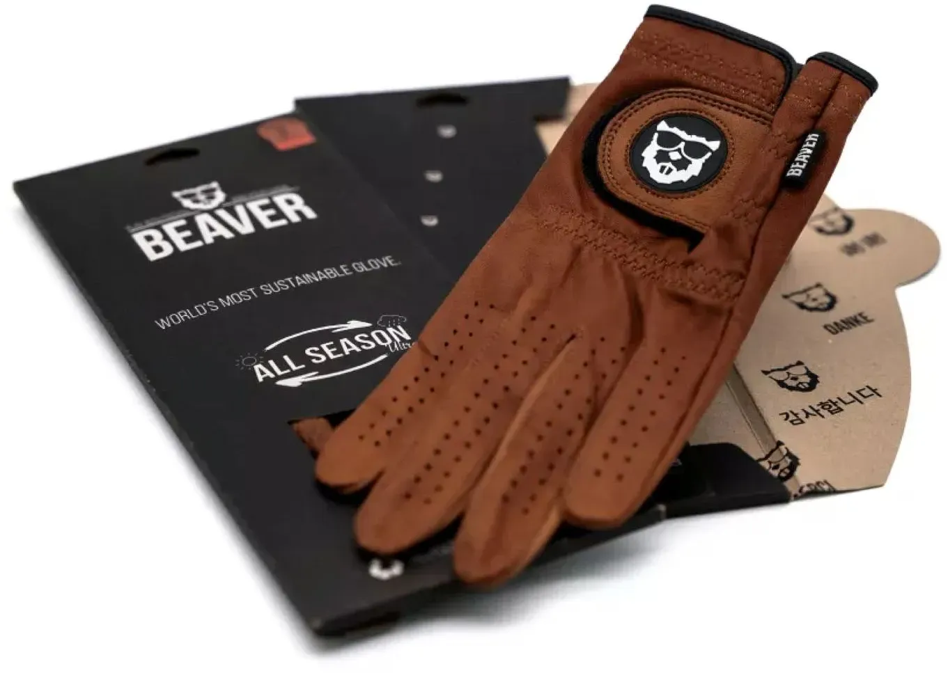 Beaver Golf Handschuh All Weather, braun